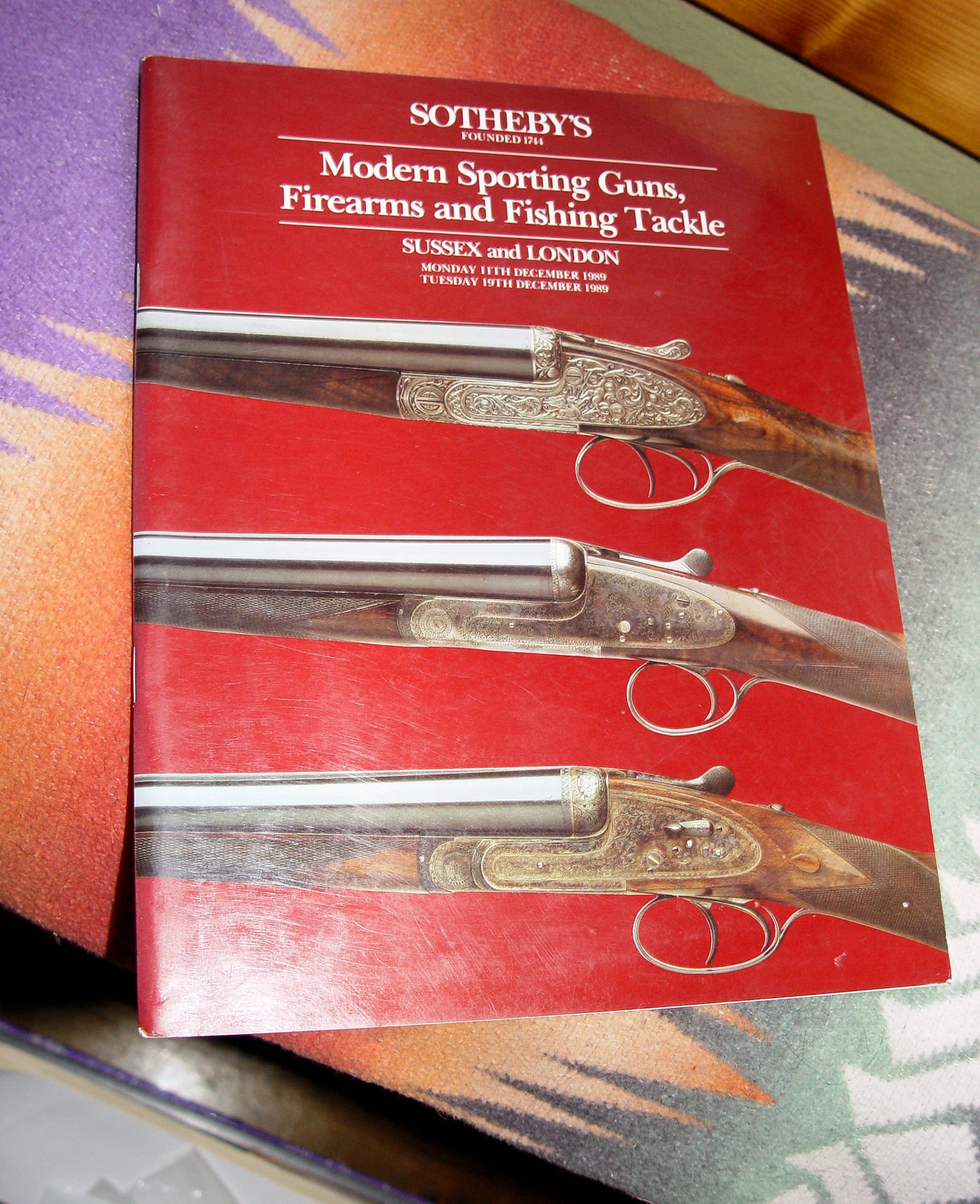 Sothebys Dec. 11th, 1989 Modern Sporting
                        Guns, Firearms, Fishing Tackle