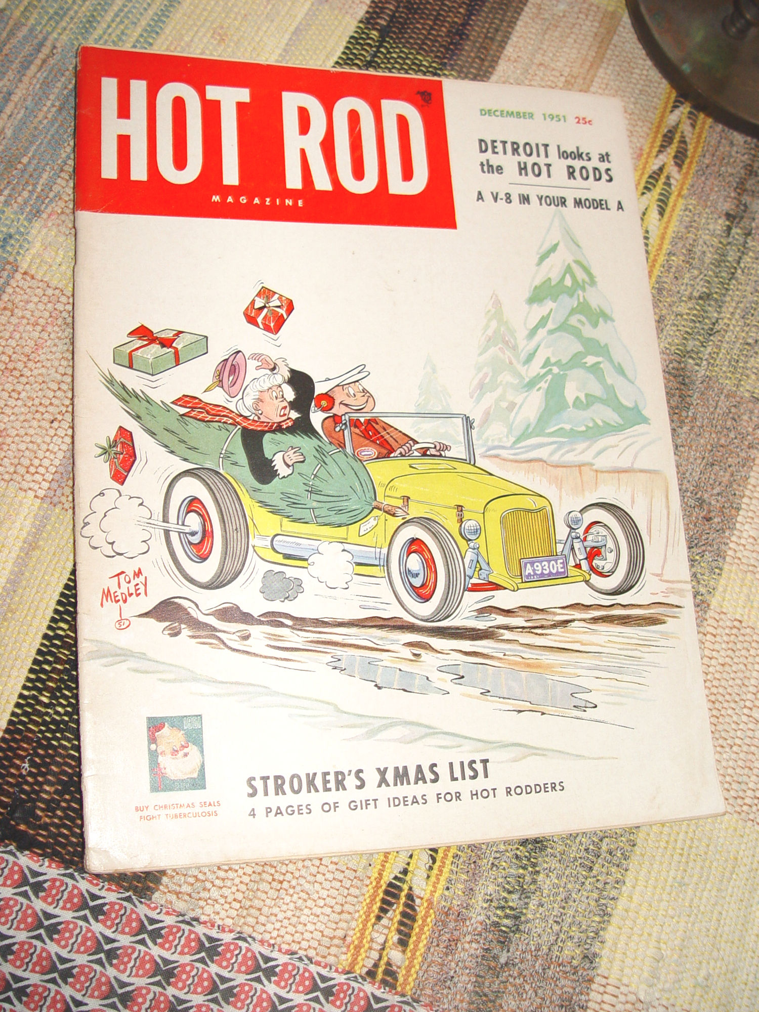 Hot Rod Magazine Christmas Edition Dec.
                        1951 Stroker's Xmas List, A V-8 in Model A