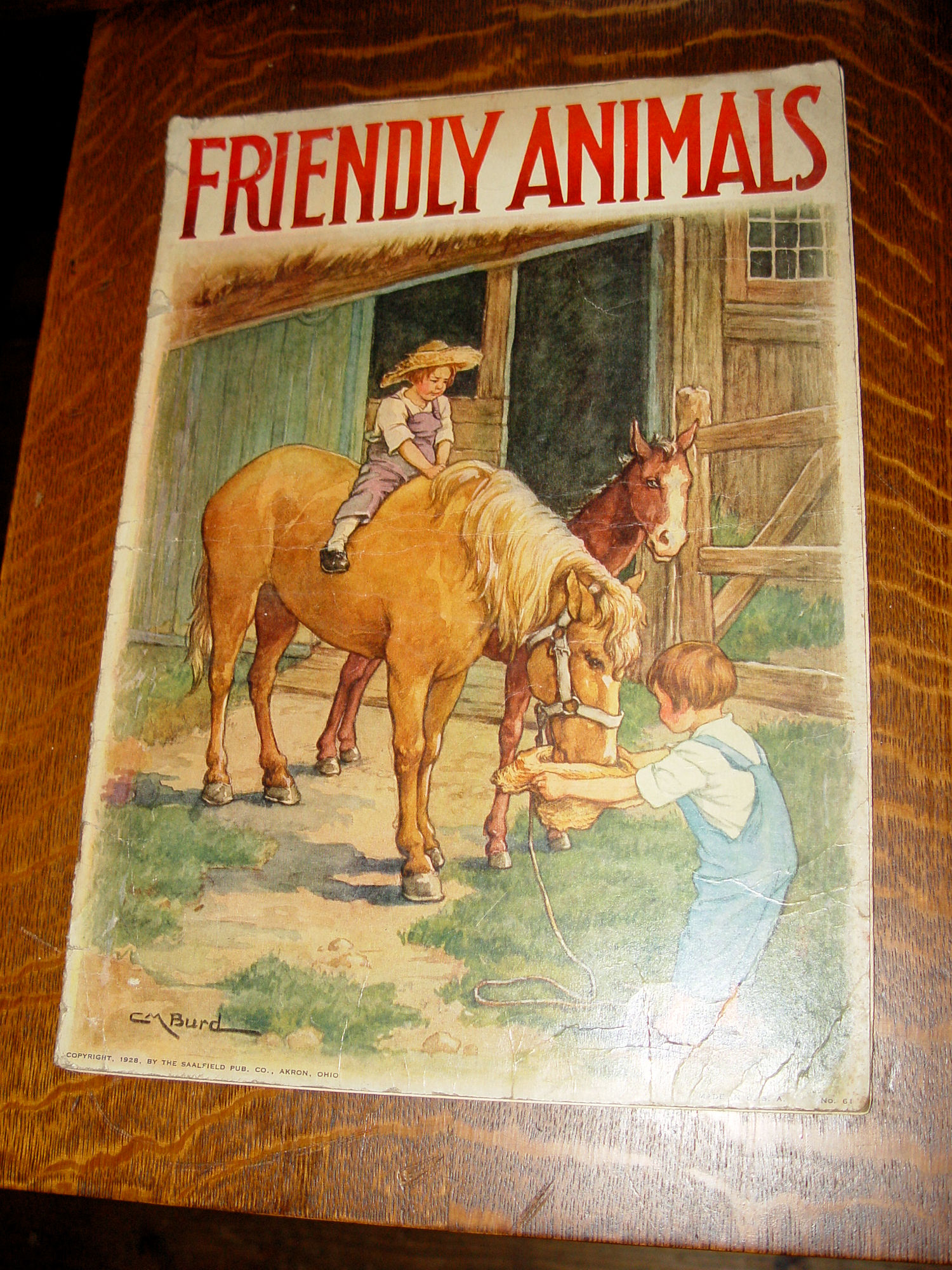 FRIENDLY ANIMALS, Vintage Children's Paperback by
                CM Burd (1928)