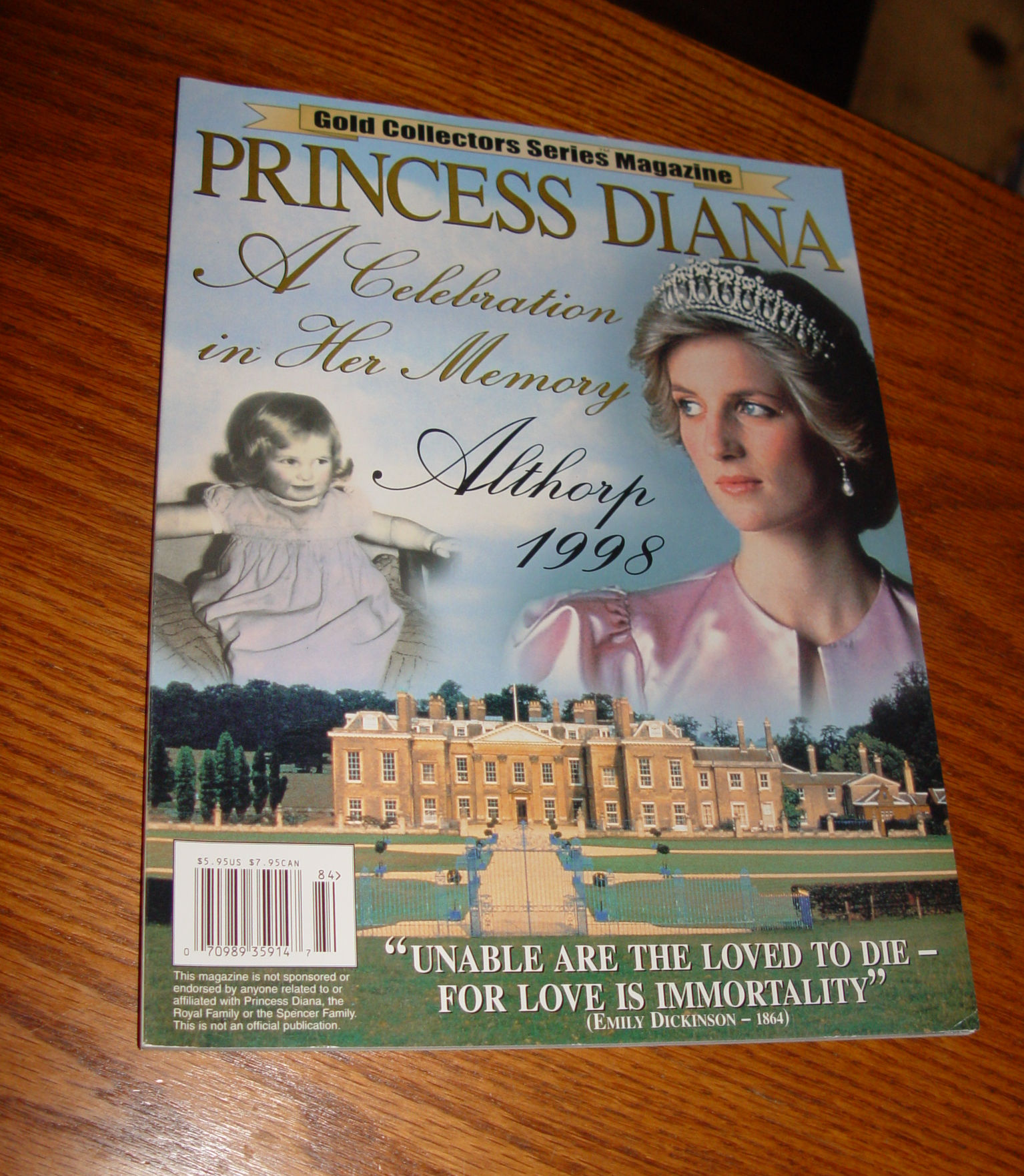 Princess Diana: A Celebration in Her Memory
                        Althorp 1998 - Gold Collectors Series
