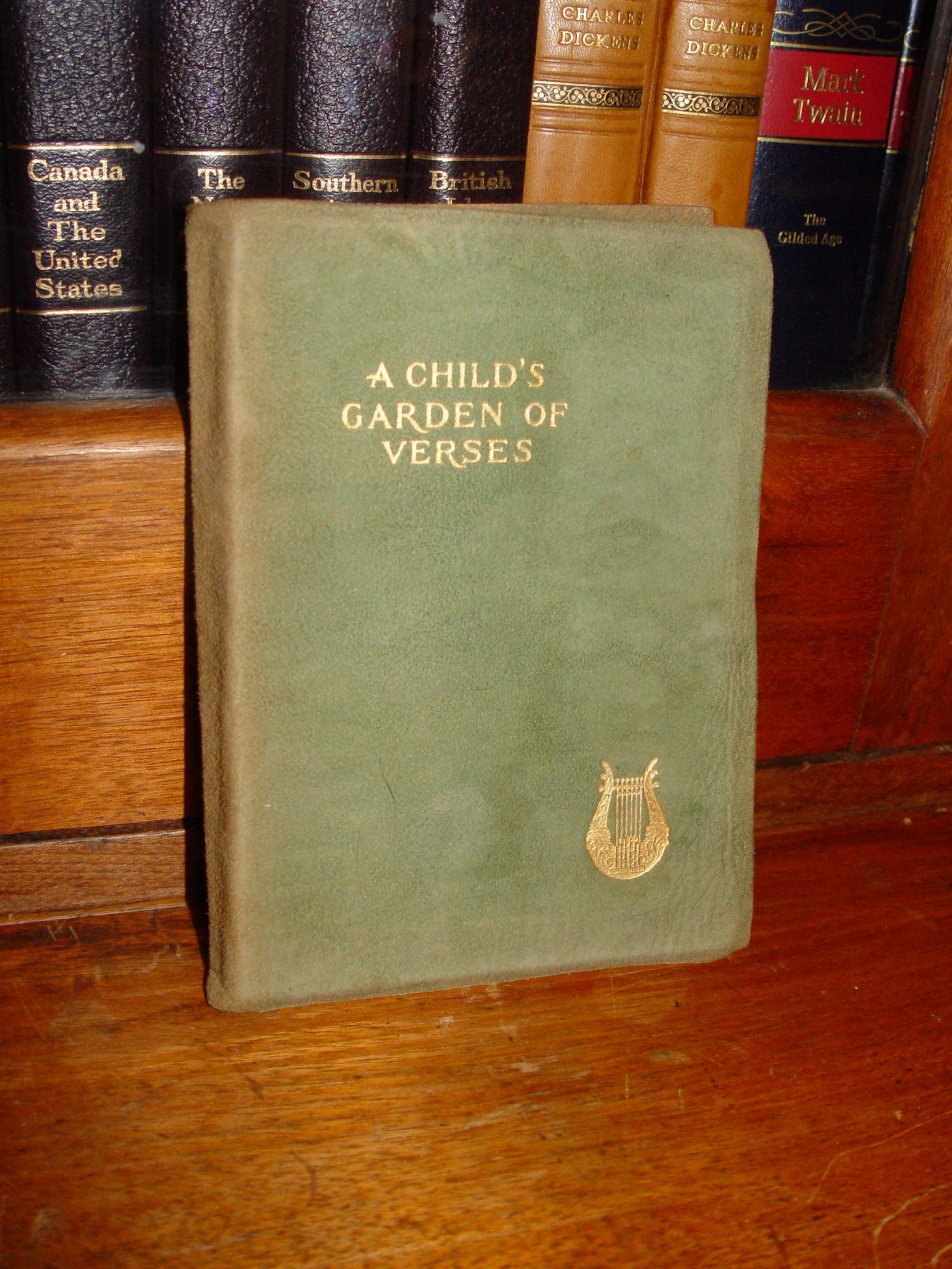 A Child's Garden of Verses; Robert L.
                        Stevenson Henry Altemus Co. 'Poems We Love
                        Series' Suede Leather Binding 1900s