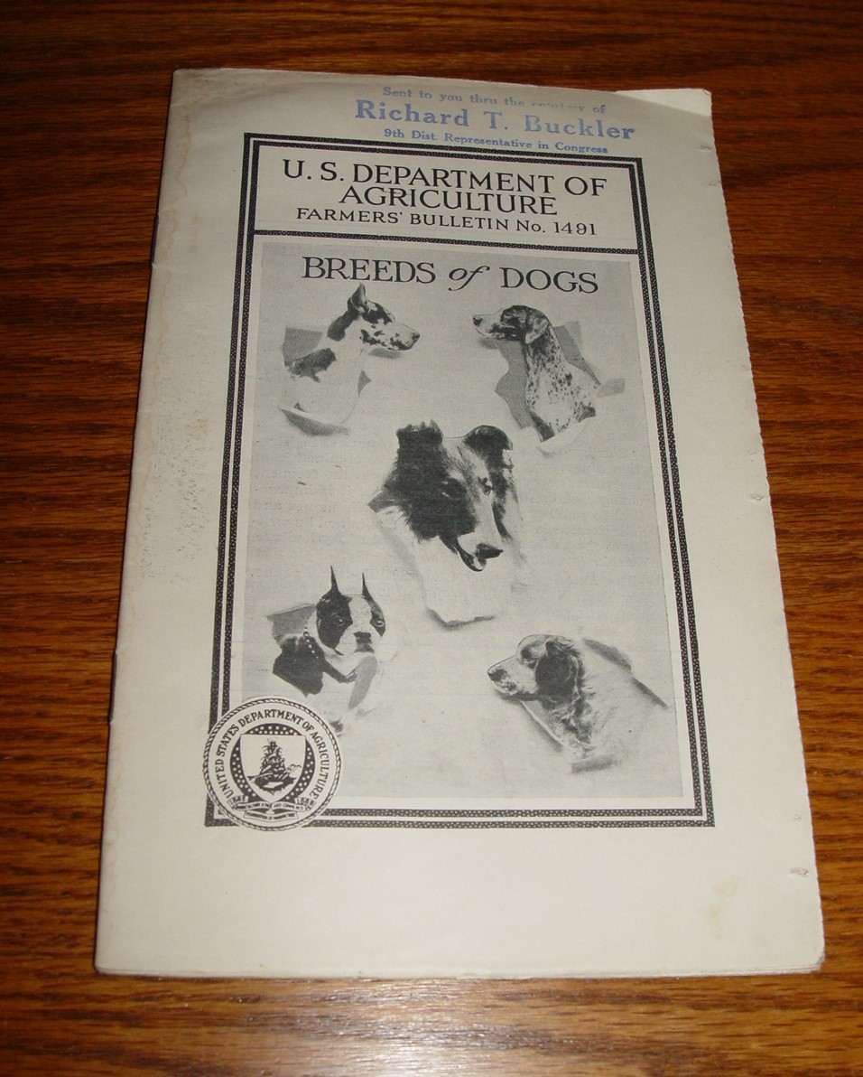 Breeds of Dogs 1934 - Agriculture Farmers
                        Bulletin No. 1491