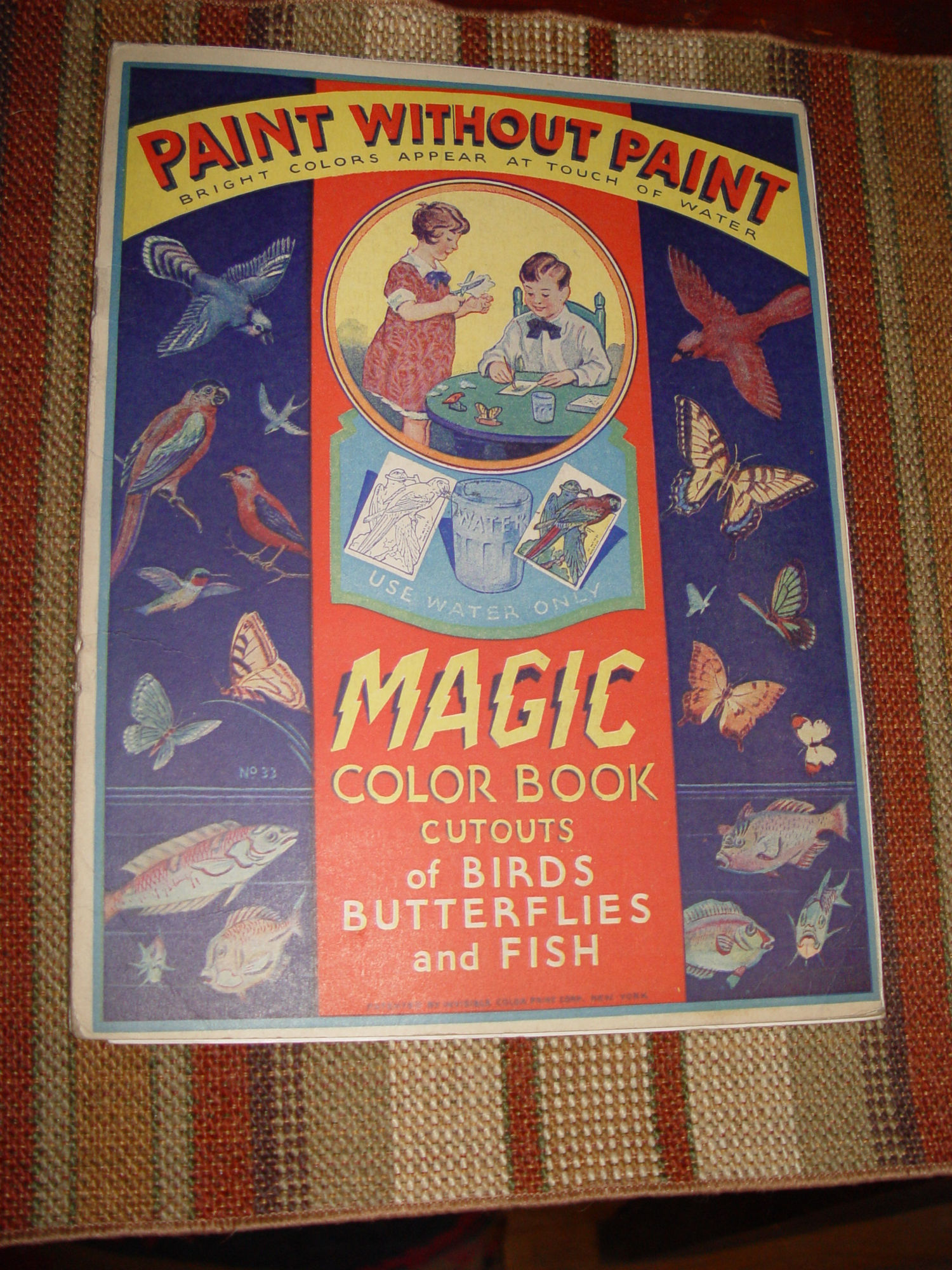 Paint Without Paint Magic Color Book; 1932 Birds,
                Butterflies & Fish