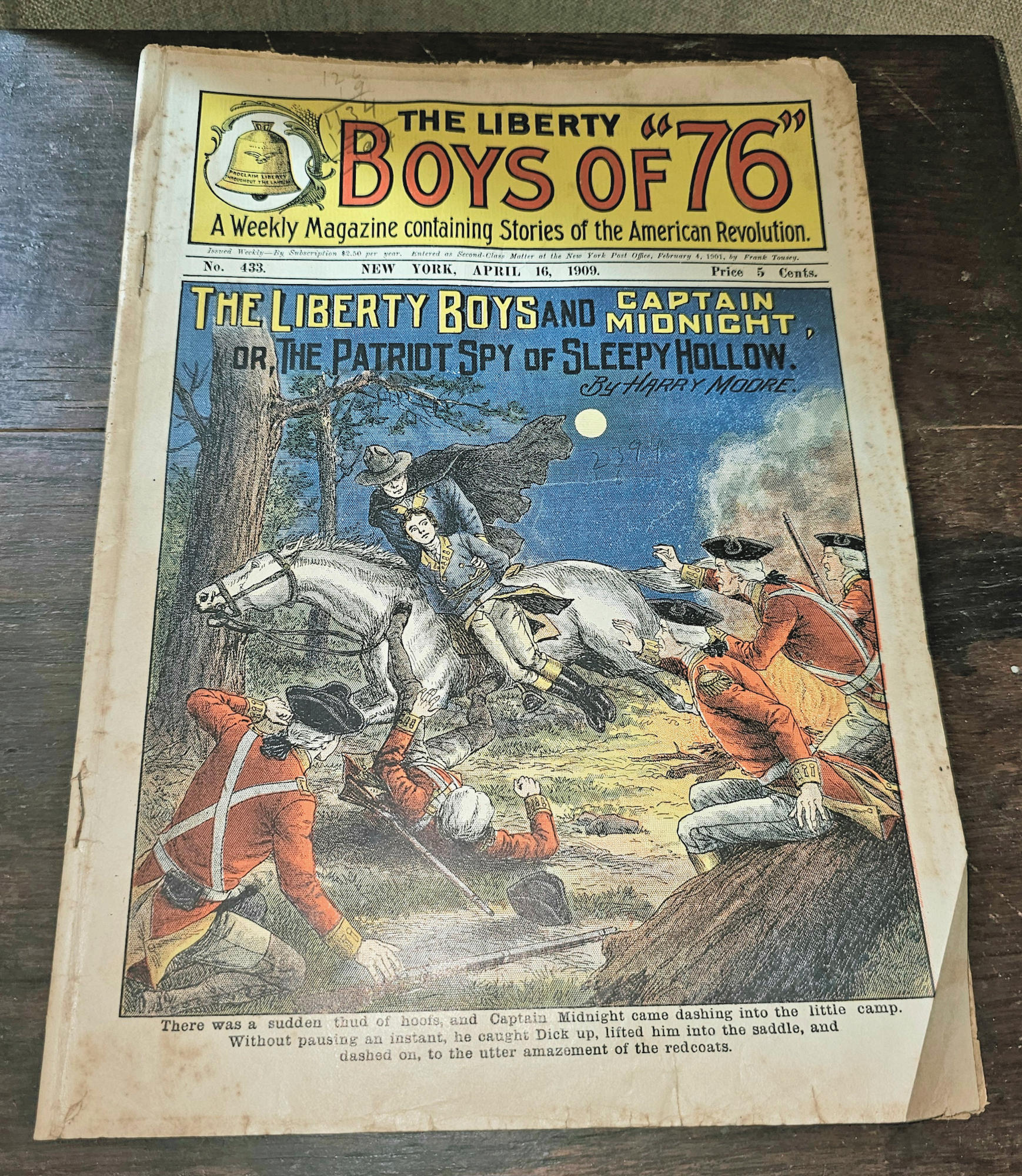1908 Liberty Boys of 76 Dime Novel No 387
De Kalb Dick Slater Pulp Rare