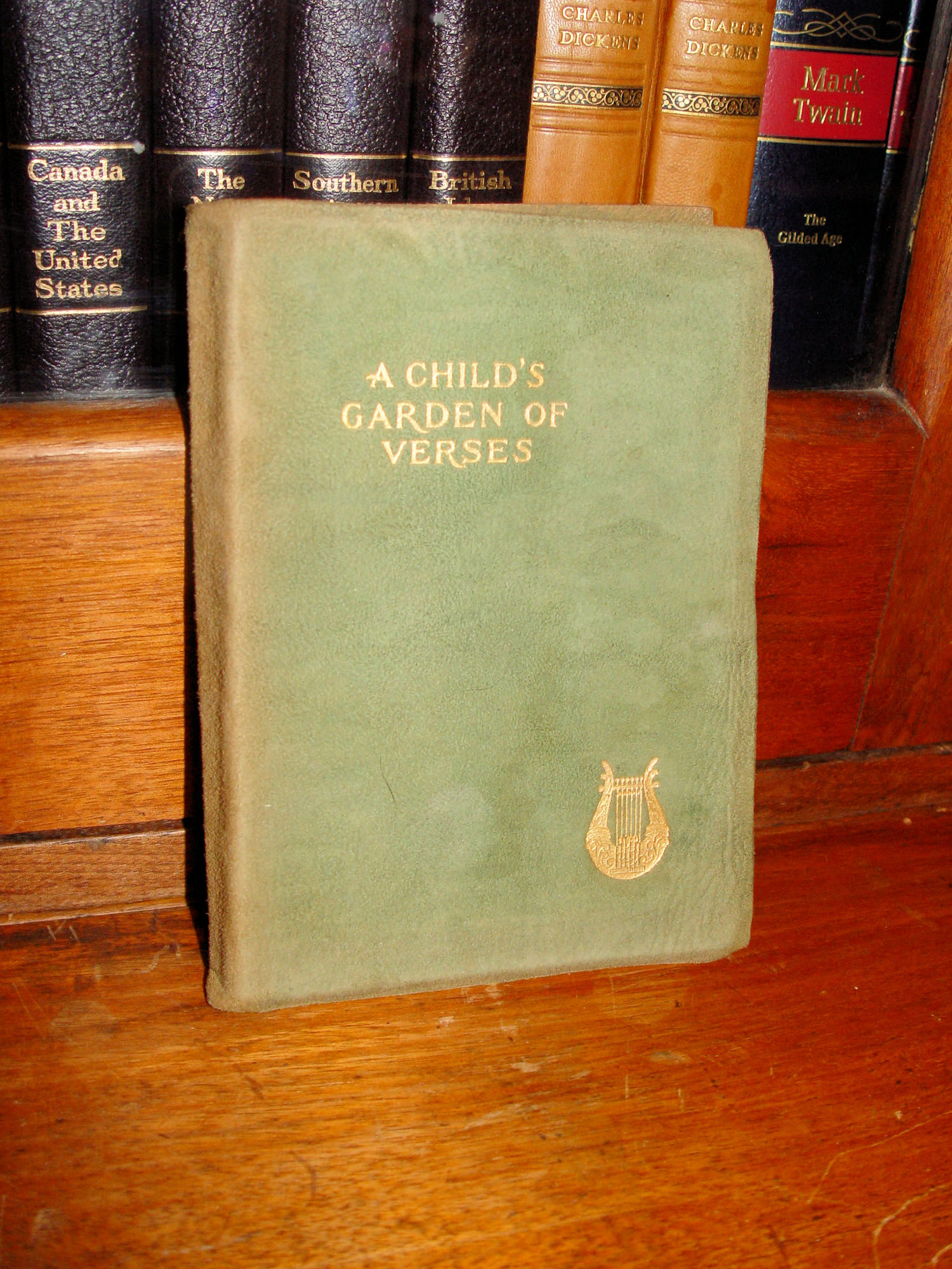A Child's Garden of Verses; Robert L.
Stevenson Henry Altemus Co. 'Poems We Love
Series' Suede Leather Binding 1900s