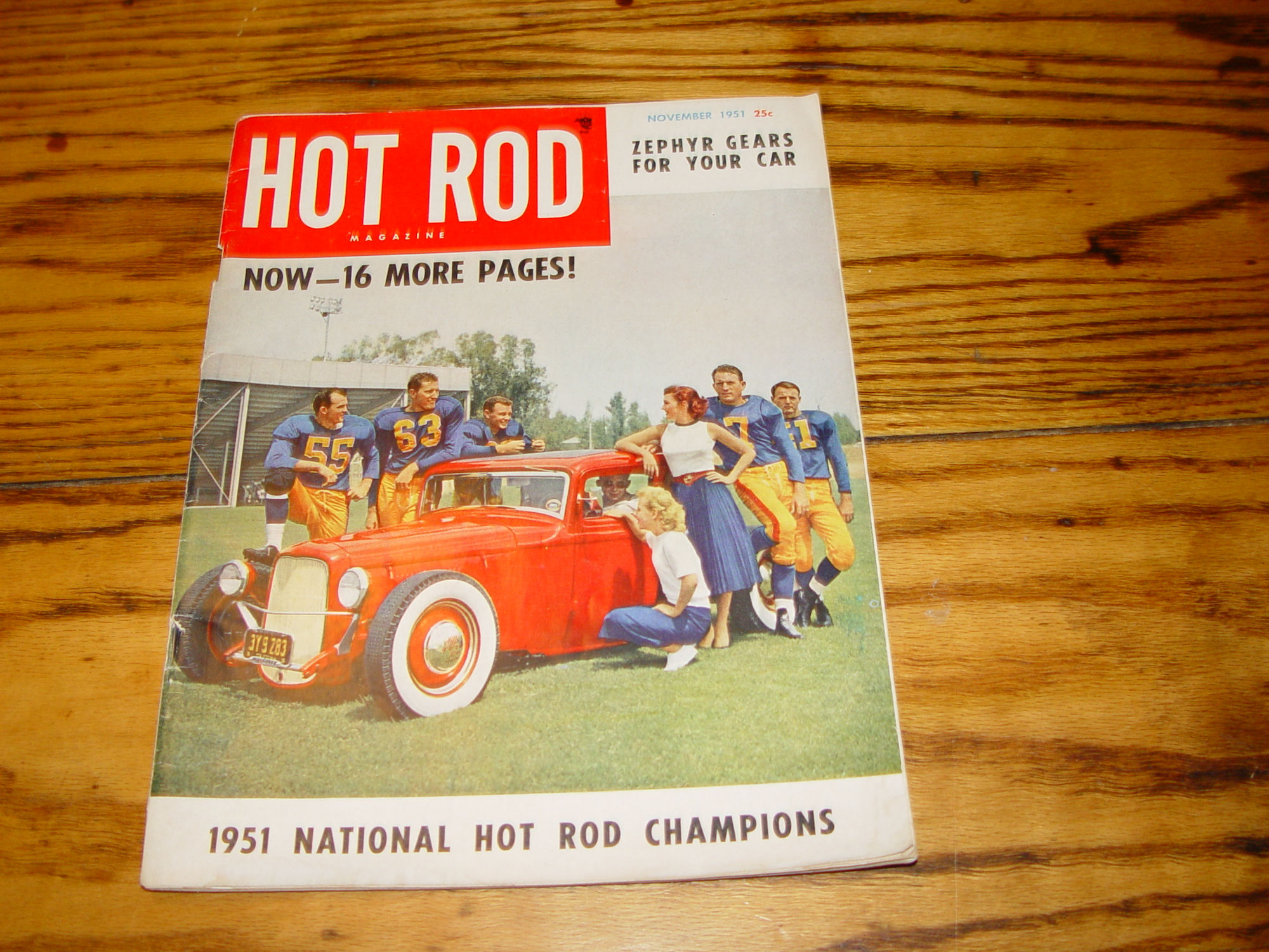 Hot Rod Magazine Nov. 1951 National
                        Champions, Zephyr Gears, Portland Pacemaker