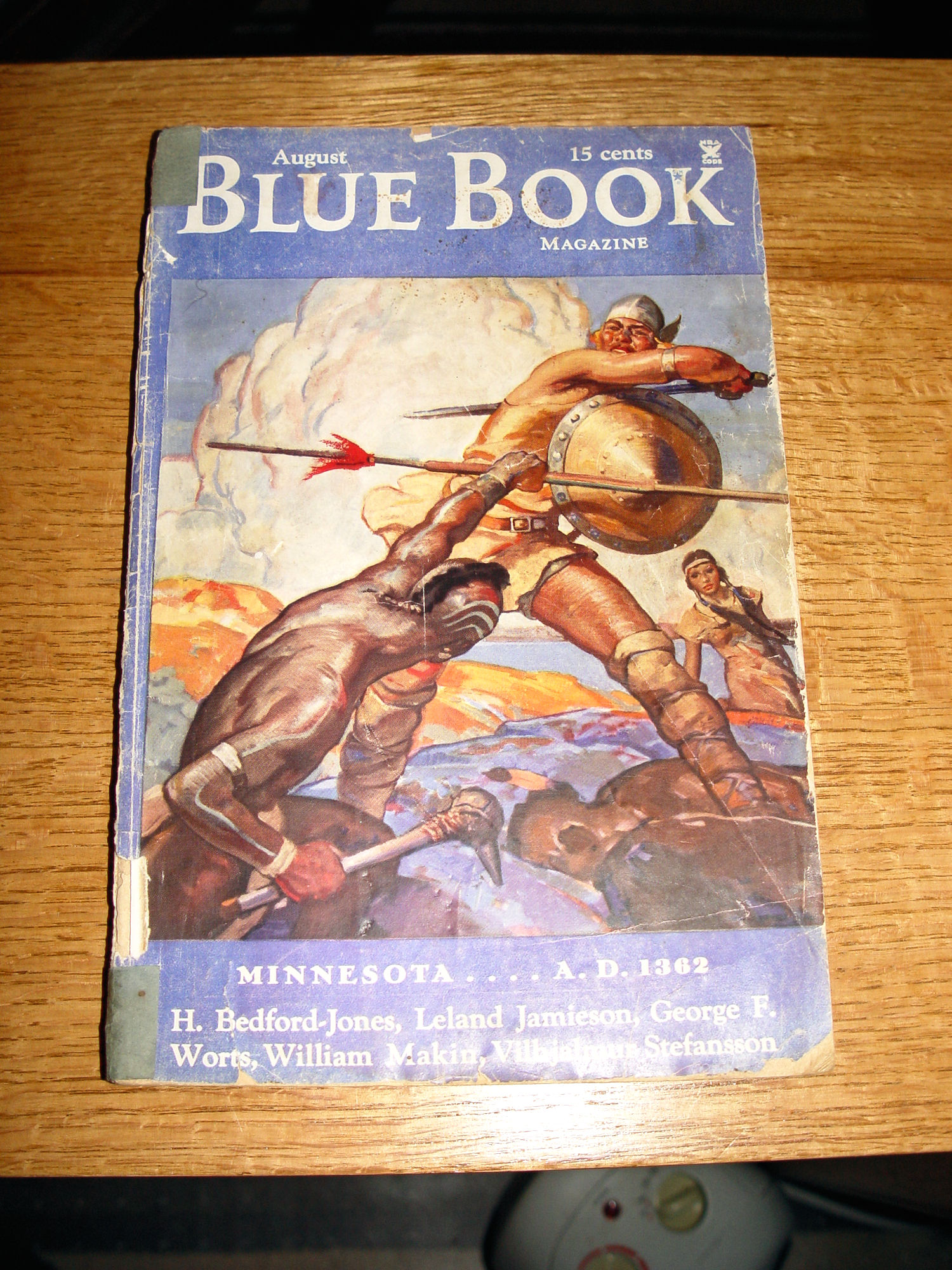 BLUE BOOK Magazine: August 1935 "Hawk
                        of the Wilderness" No. 4