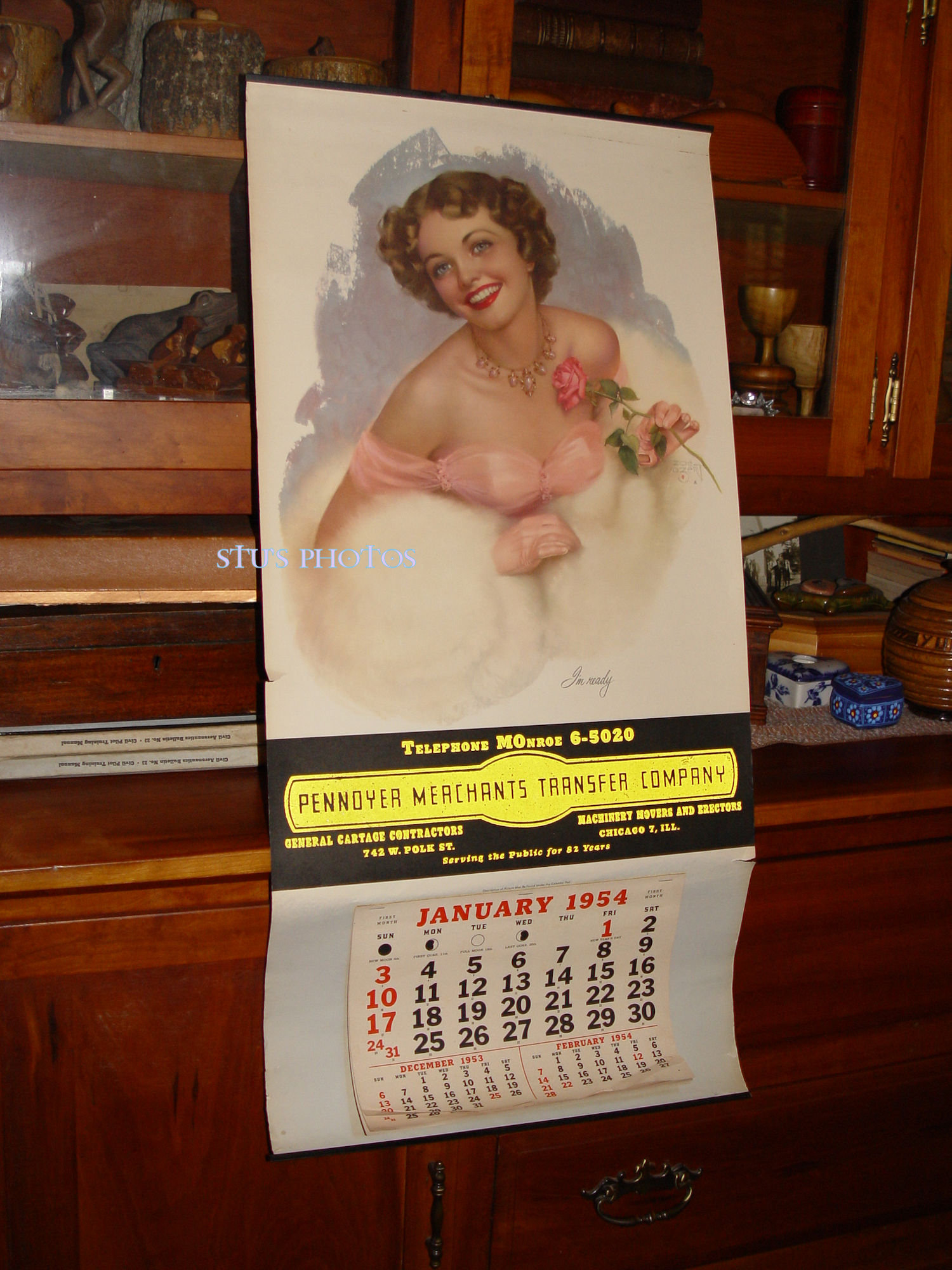 1954 Zoe Mozert
                        Pin-up Advertising Art Calendar; Pennoyer
                        Machinery Movers, Chicago