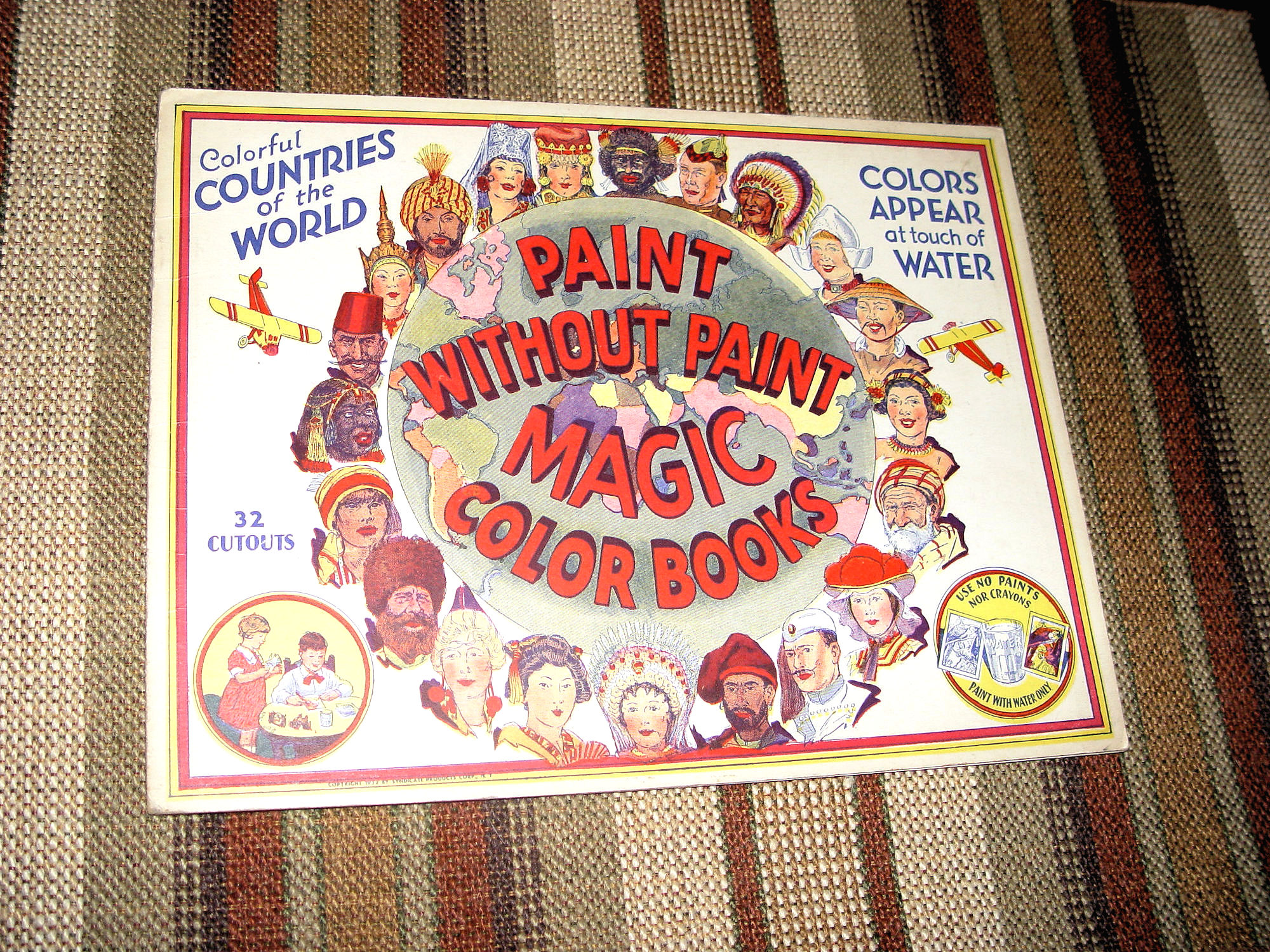 1932 Rare Paint Without Paint Magic Color
                        Book; Countries of the World