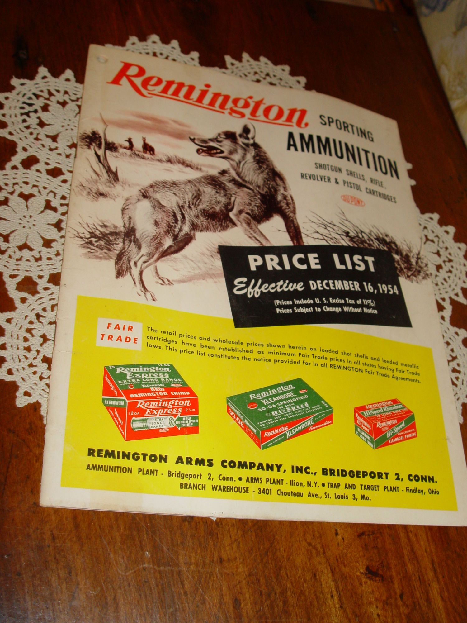 Remington Sporting Ammunition Vintage
                        Catalog 1954; Shotgun Shells, Rifle, Revolver
                        & Pistol