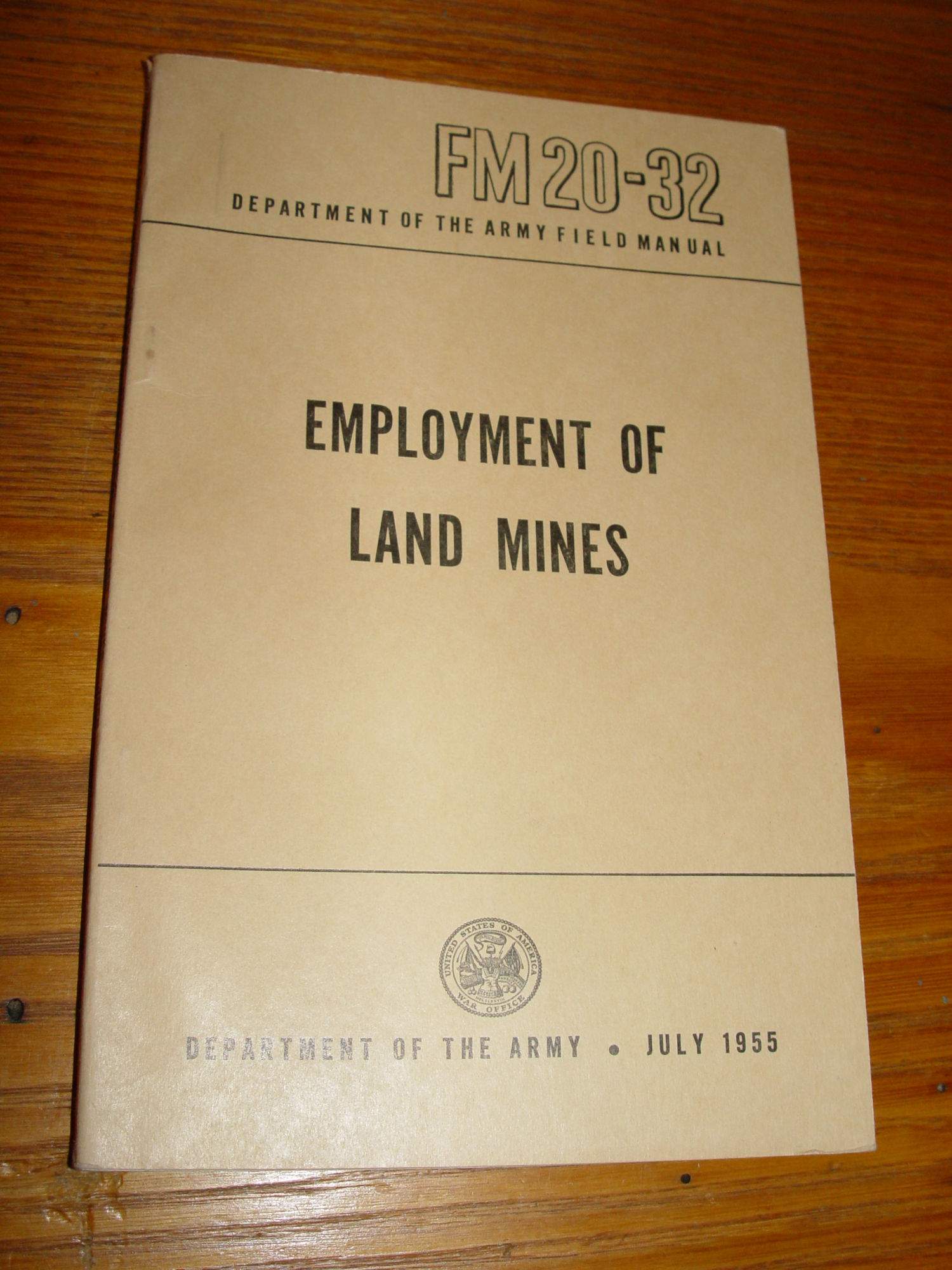 1955 US Army Military Employment of
                          Landmines FM 20-32