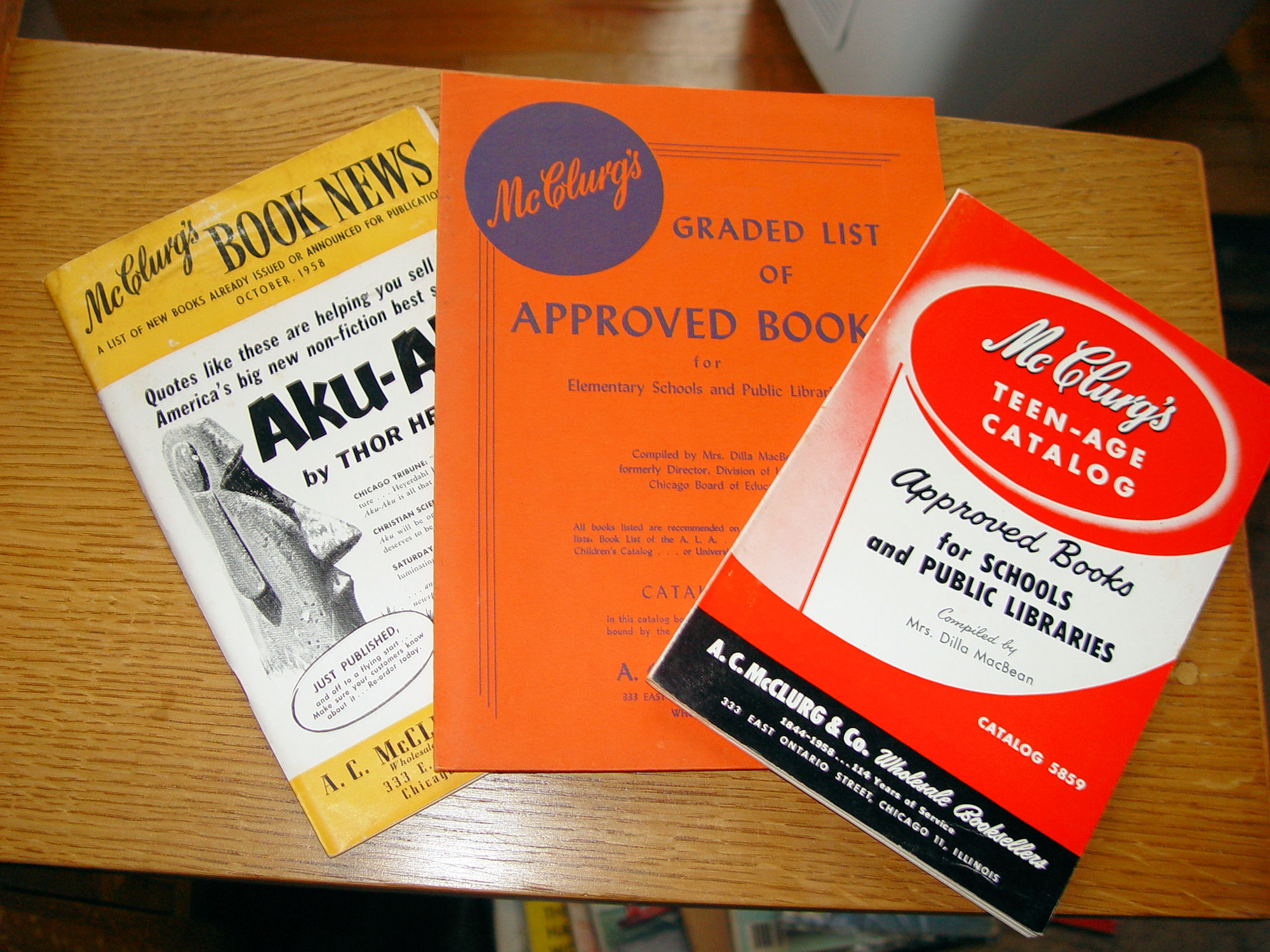 Three 1950s McClug's Wholesale Booksellers
                        Catalogs, Near mint