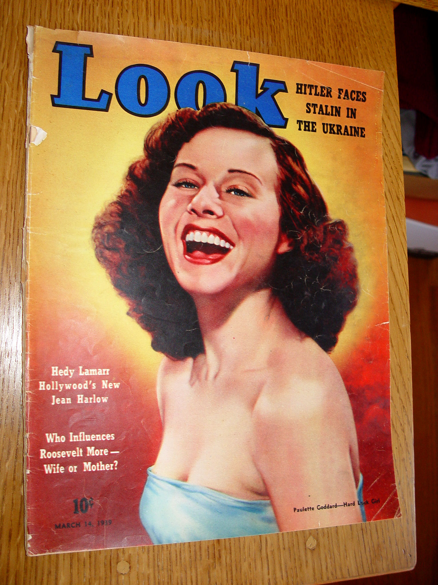 Vtg Look Magazine March 14, 1939 - Paulette
                        Goddard - Ukraine - Russia
