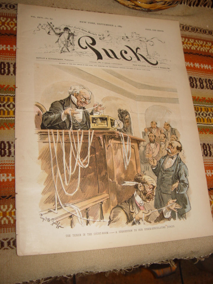 PUCK 1889 Political Satire Pulp Magazine:
                        Vol XXVI Sept 4