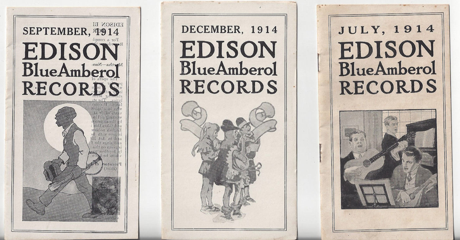 3 Rare Edison Blue Amberol New Records
                        Catalogs 1914