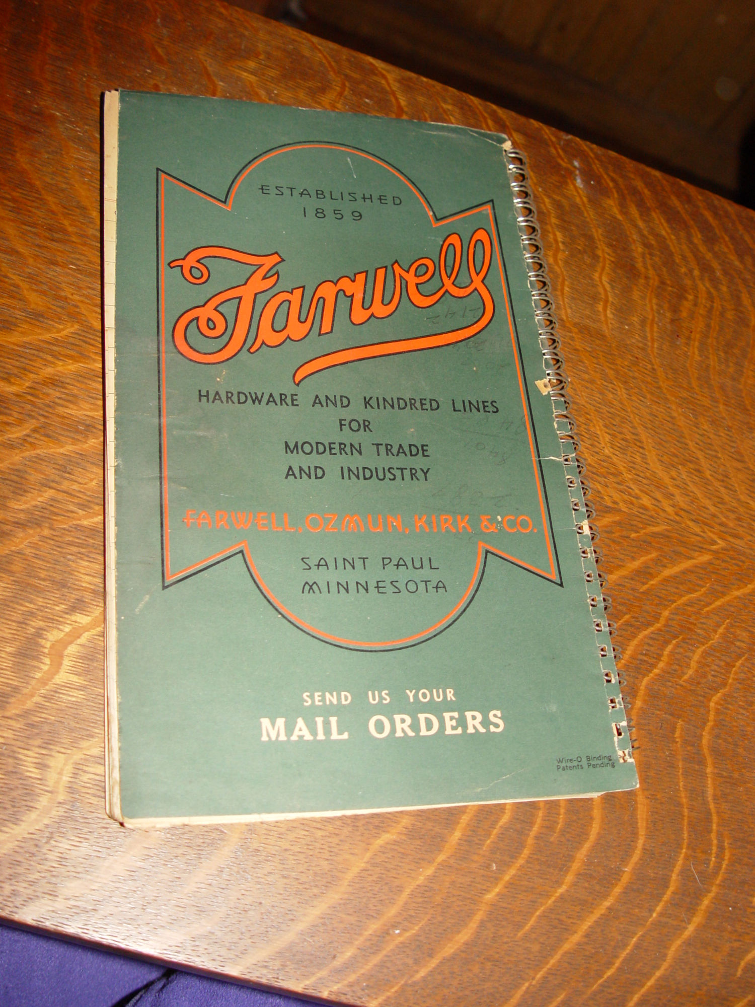 Rare Farwell, Ozmun, Kirk & Co.
                        Hardware, Automotive, Sporting Goods Order
                        Catalog