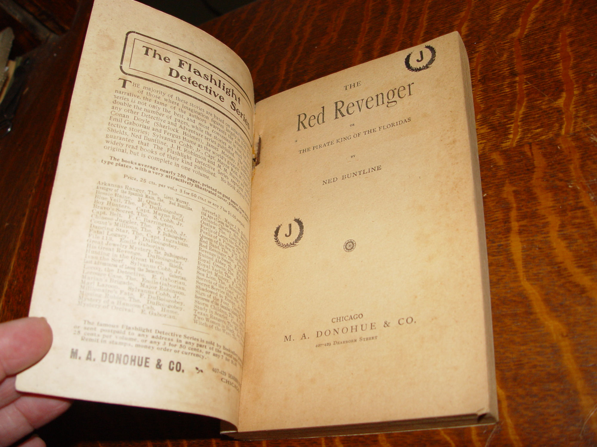 The Red Revenger Book by Ned Buntline
                          1910s No. 34 Flashlight Detective Series