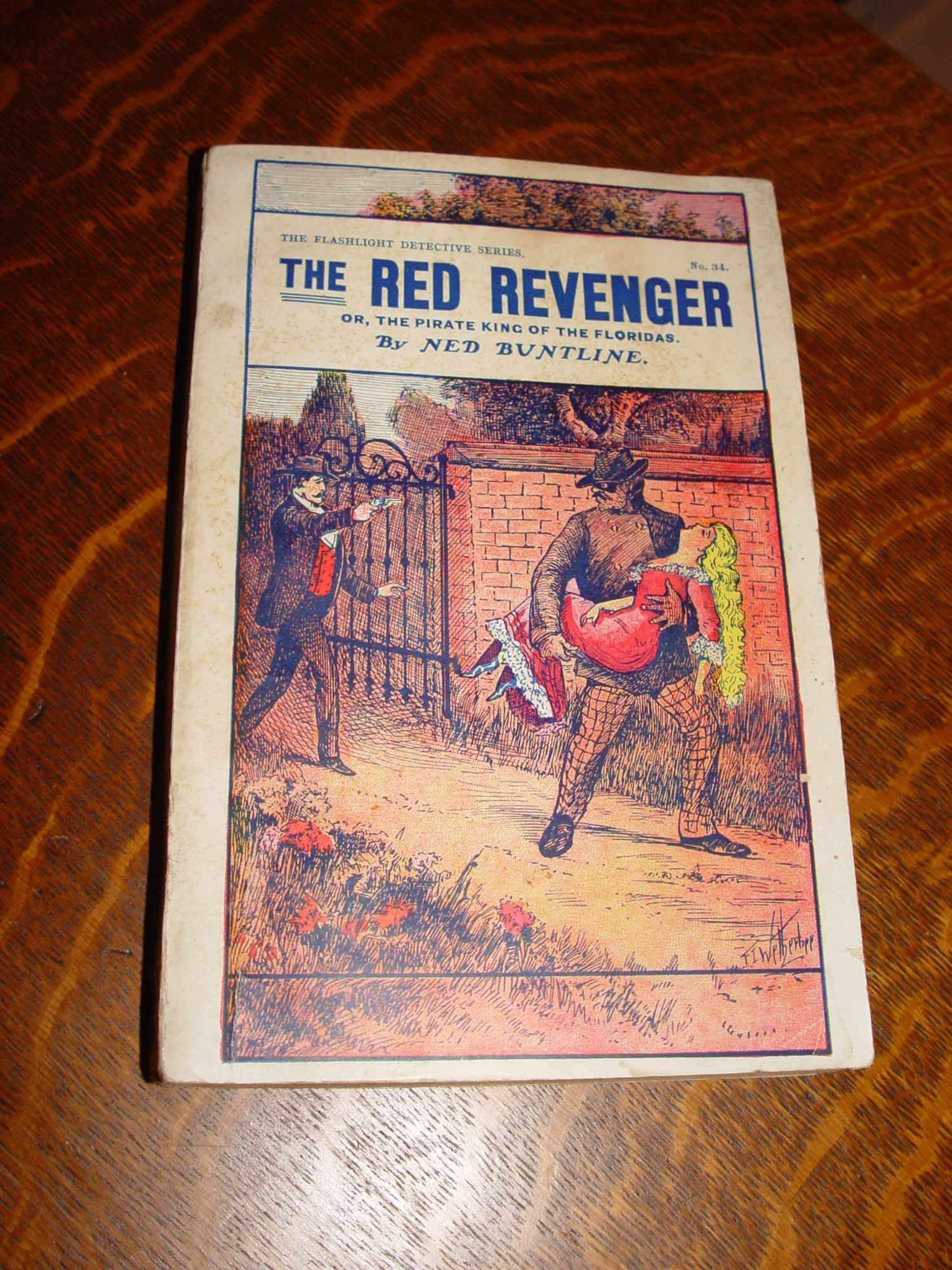 The Red Revenger Book by Ned Buntline 1910s
                        No. 34 Flashlight Detective Series