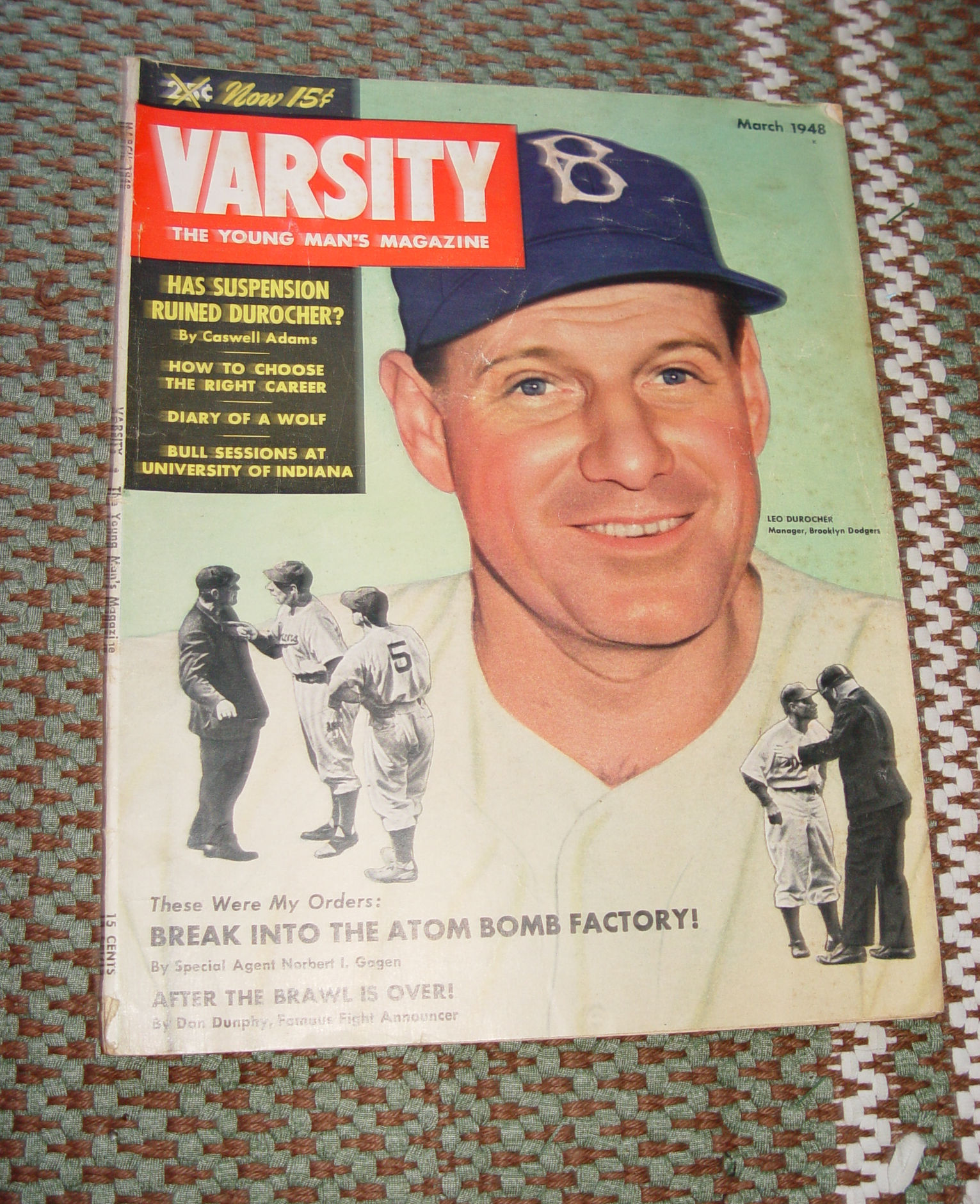 March 1948 Varsity Magazine - Leo Durocher,
                        Sugar Ray, John Wayne, Stanford