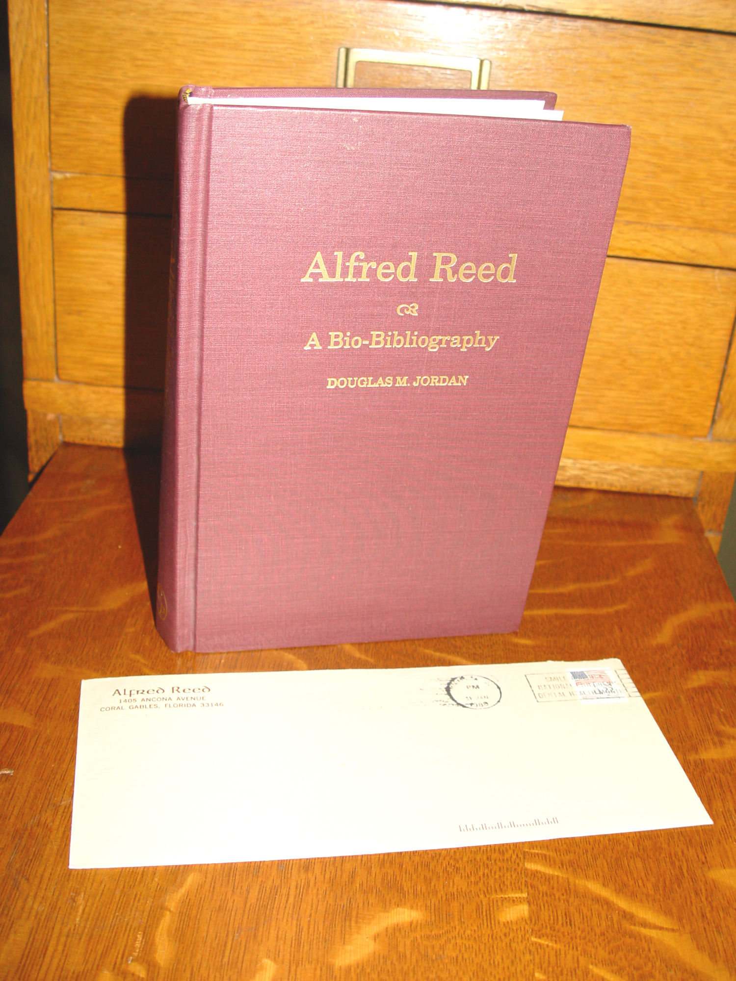 Alfred Reed - Bio-Bibliographies in Music
                        by Douglas Jordan; HC, Signed Letterhead