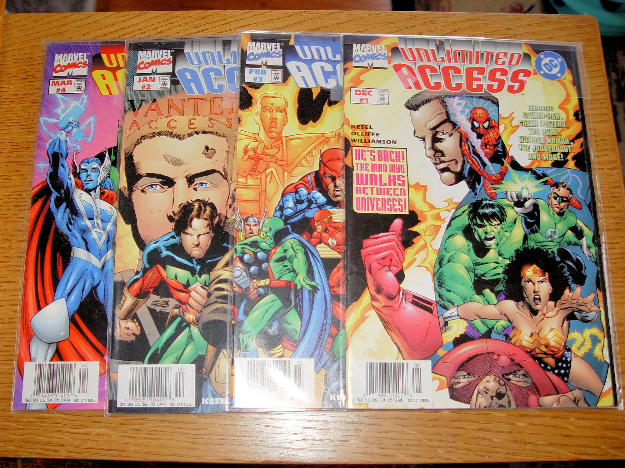 DC Marvel Comics No 1 - 4 Unlimited Access,
                        X-Men and Legion of Super-Heroes